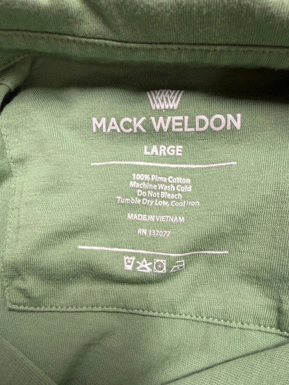 Mack Weldon Cotton Polo Shirt Men’s Size L